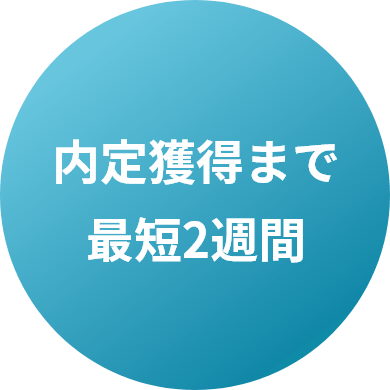 内定獲得まで最短2週間